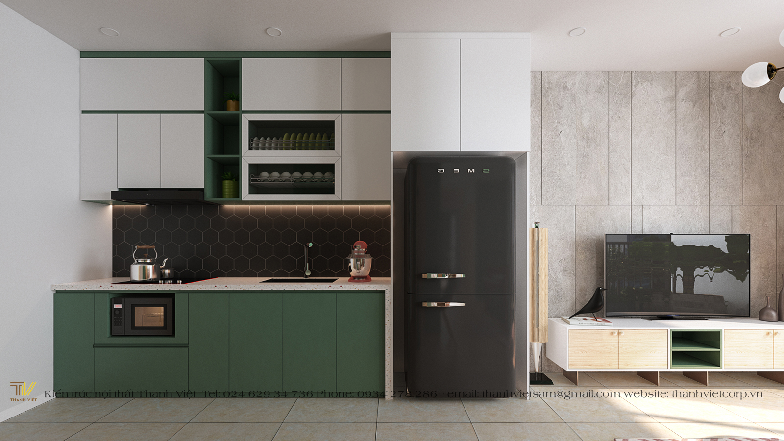 Bếp ăn hiện đại tiện nghi