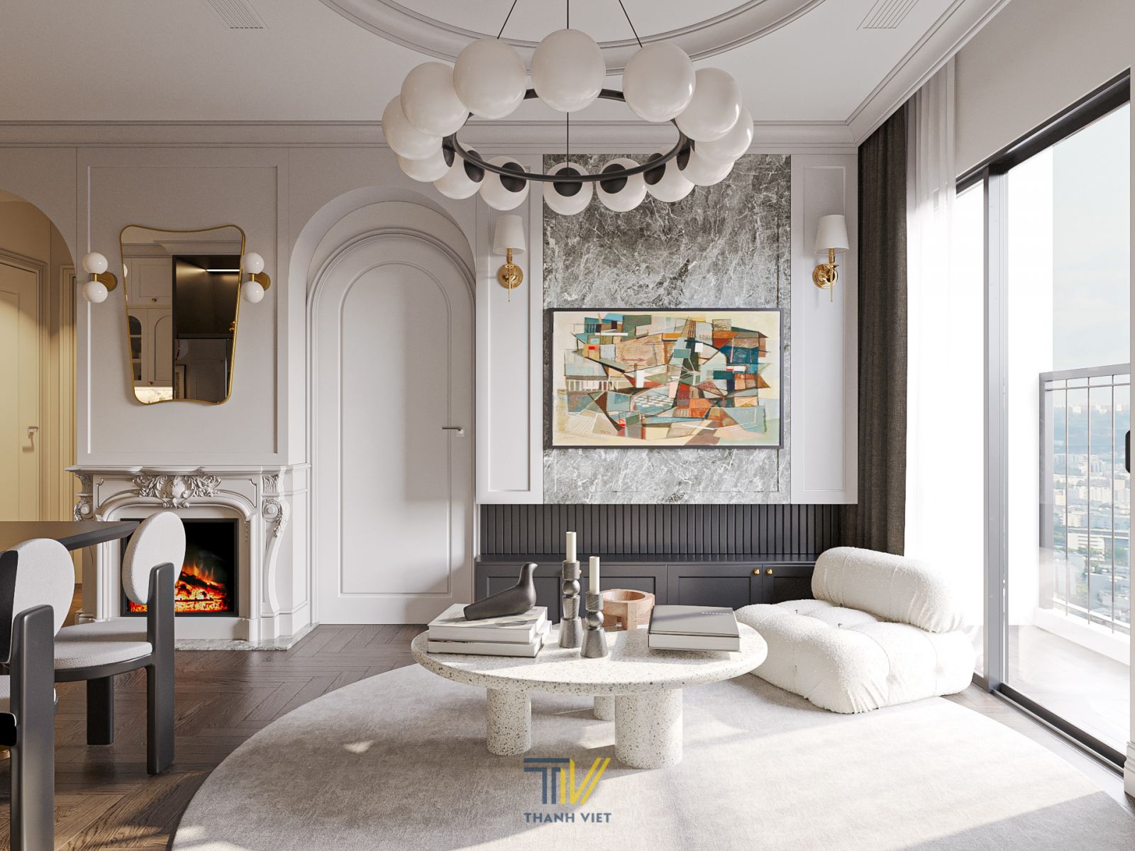 Thiết kế nội thất chung cư Jolie House phong cách Parisian