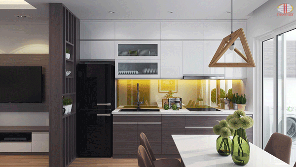 Thiết kế nội thất chung cư goldmark city cho bếp ăn