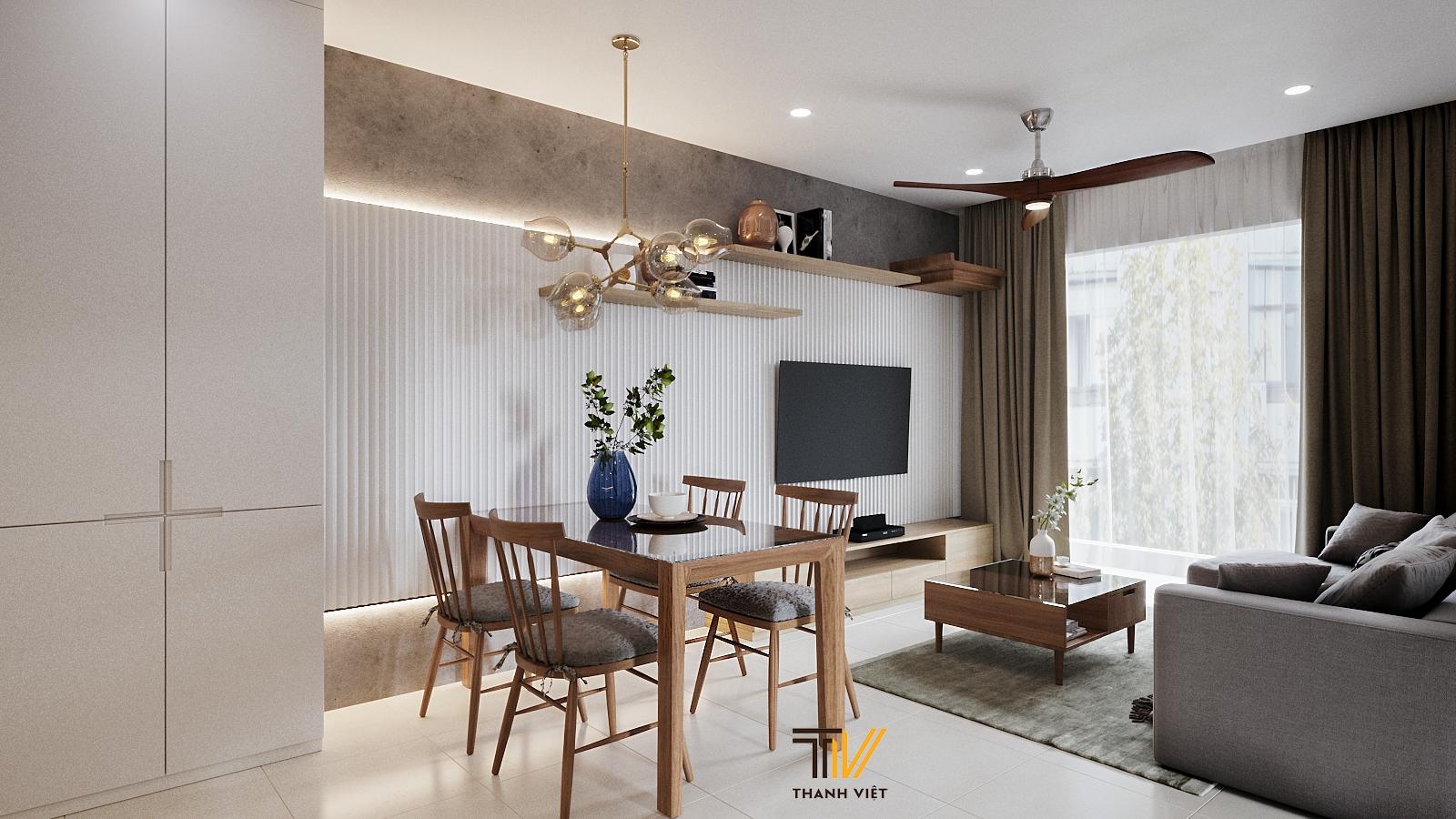 [Mẫu thiết kế 2021] Thiết kế nội thất căn hộ 55m2 tối ưu không gian