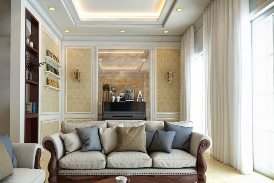 nội thất phòng khách tân cổ điển
