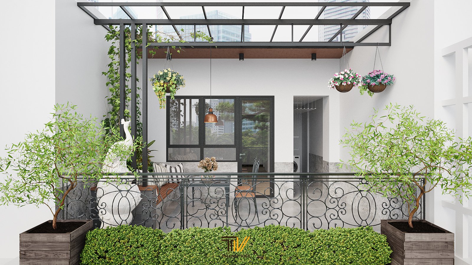 Ban công xanh thư giãn lý tưởng