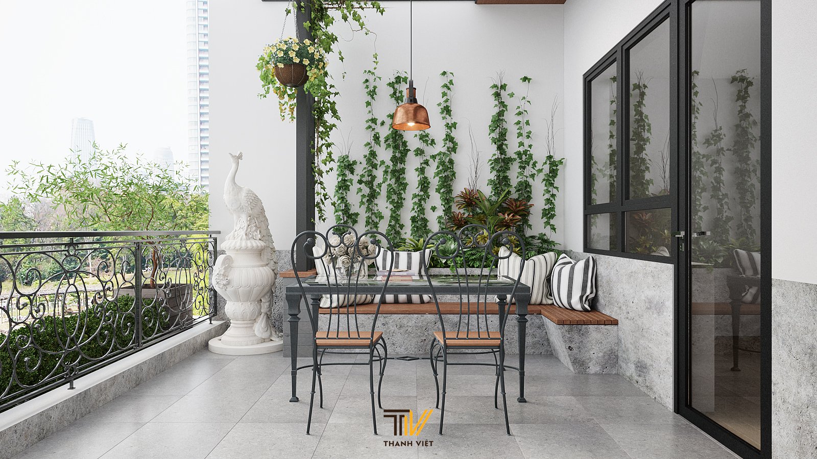 Bàn ăn ngoài trời ban công