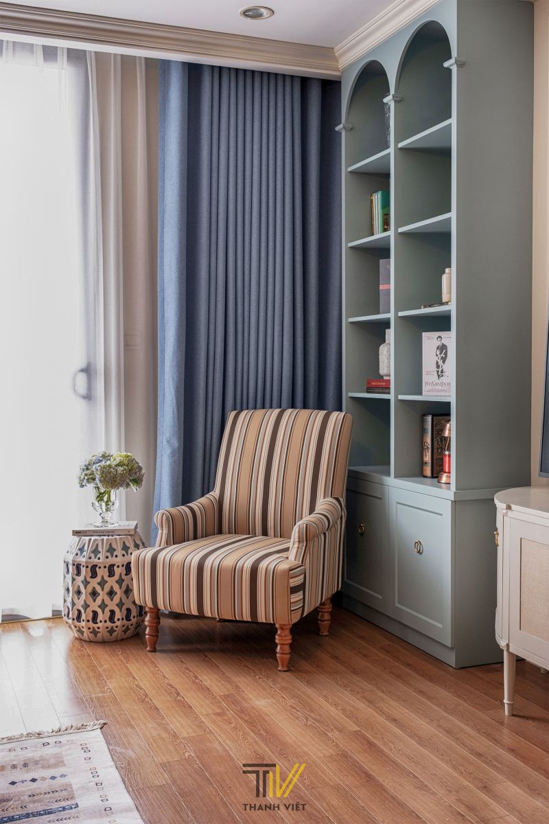 Kệ sách màu xanh pastel đẹp