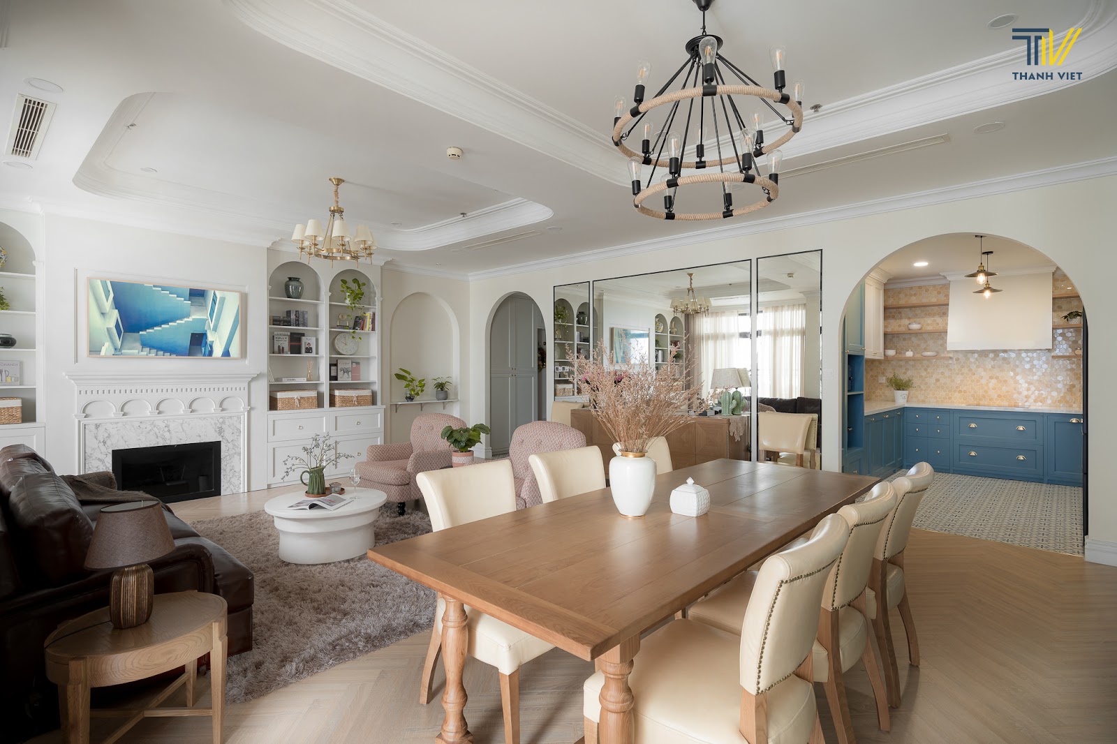 Phòng ăn phong cách nội thất Farmhouse