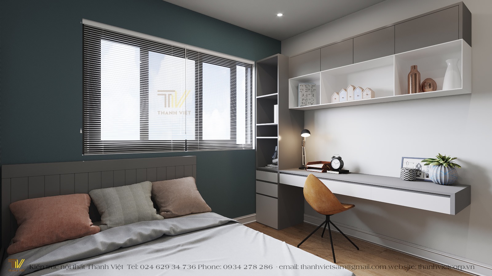 Thiết kế phòng ngủ thanh lịch