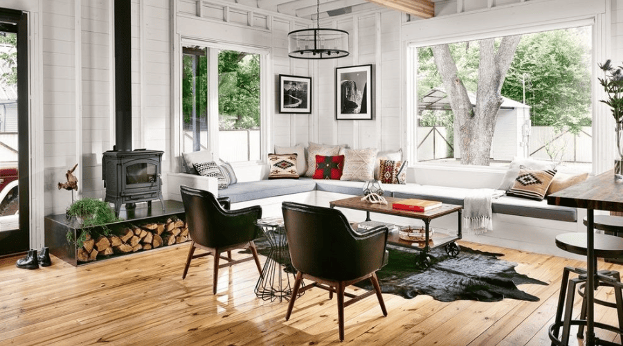 Căn phòng đón sáng phong cách Farmhouse