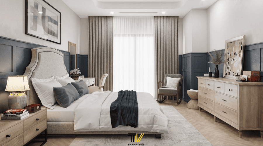 Không gian phòng ngủ nội thất Farmhouse