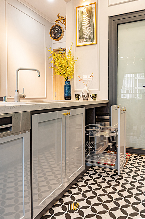 Kệ bếp ray trượt thông minh