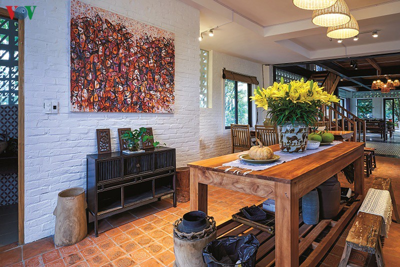 Phòng ăn nội thất mộc mạc