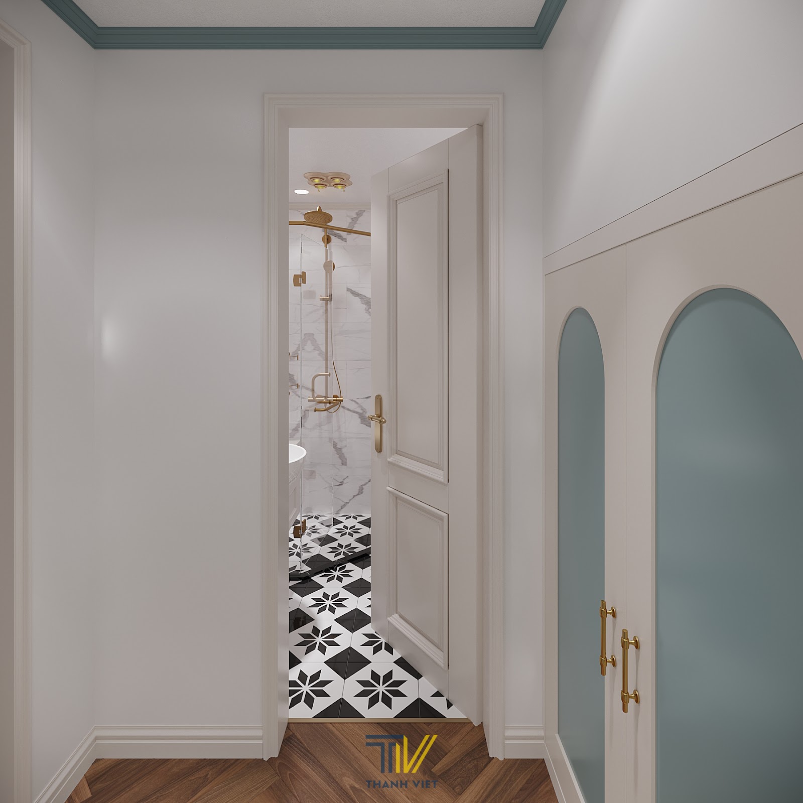 Phòng vệ sinh tông sáng