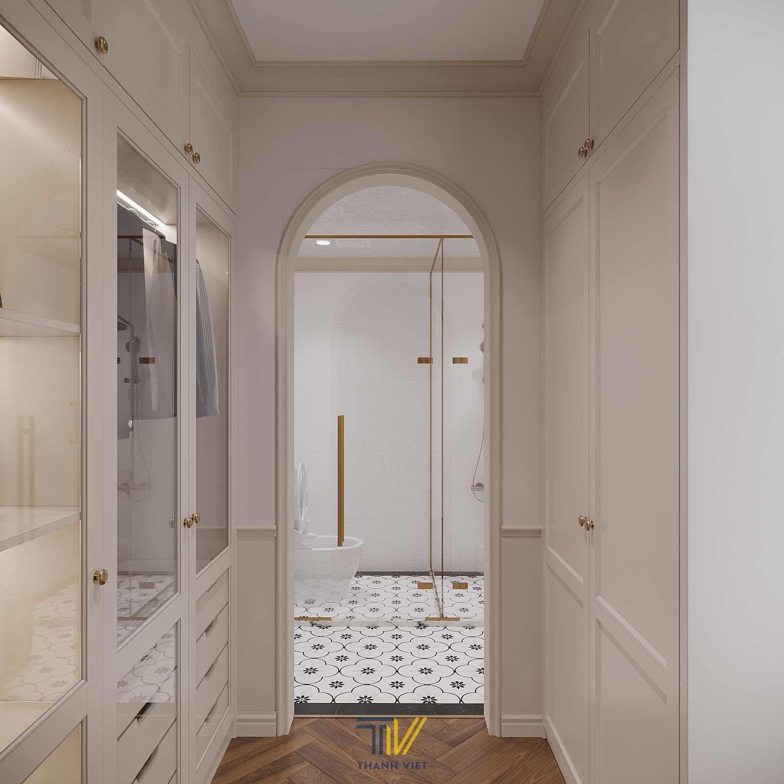 Phòng thay đồ thiết kế tối gỉản