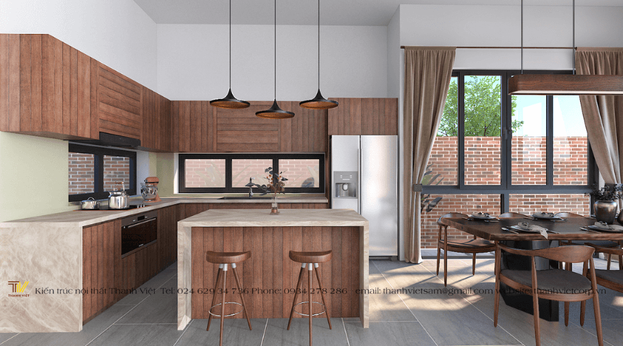 Bếp Rustic hiện đại