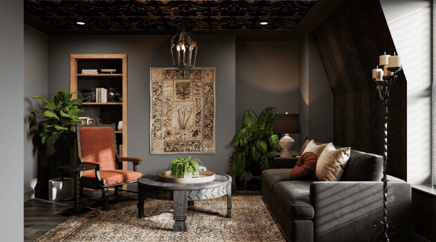 Nội thất Gothic màu sắc trầm tối