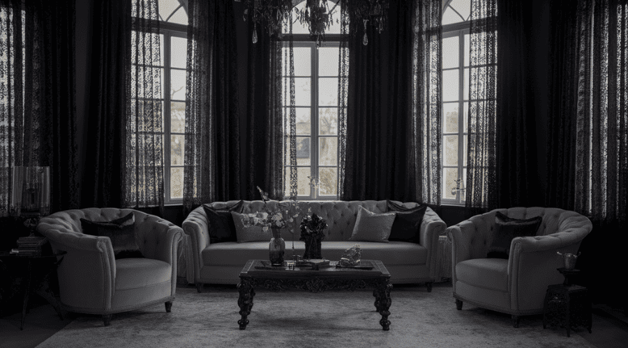Nội thất gothic phòng khách bí ẩn