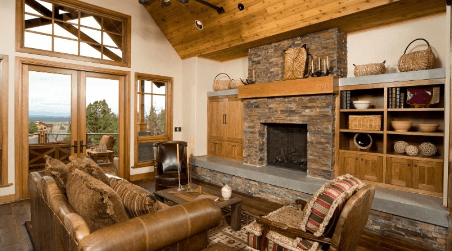 Lò sưởi đá phong cách Rustic