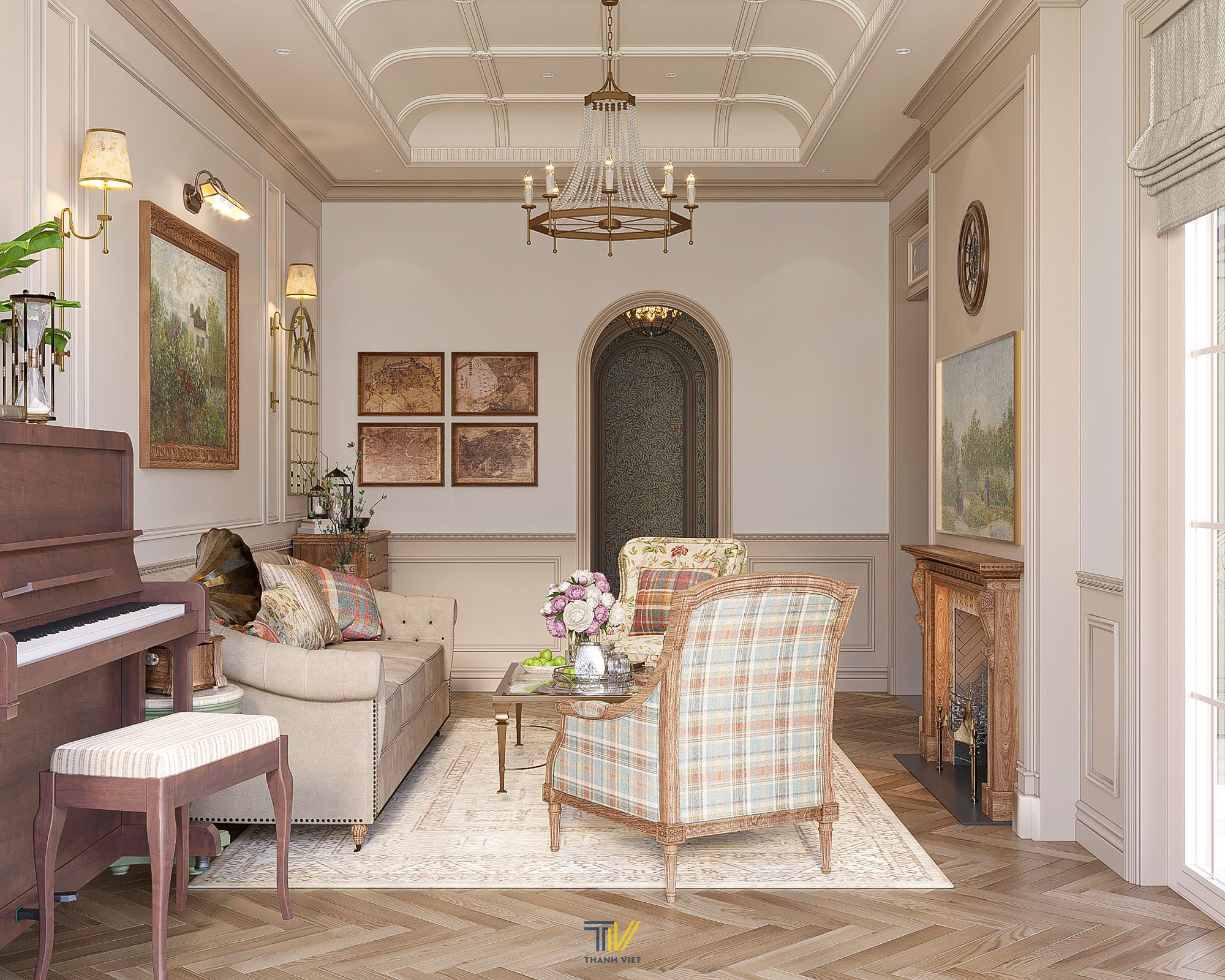 Thiết kế phòng khách biệt thự