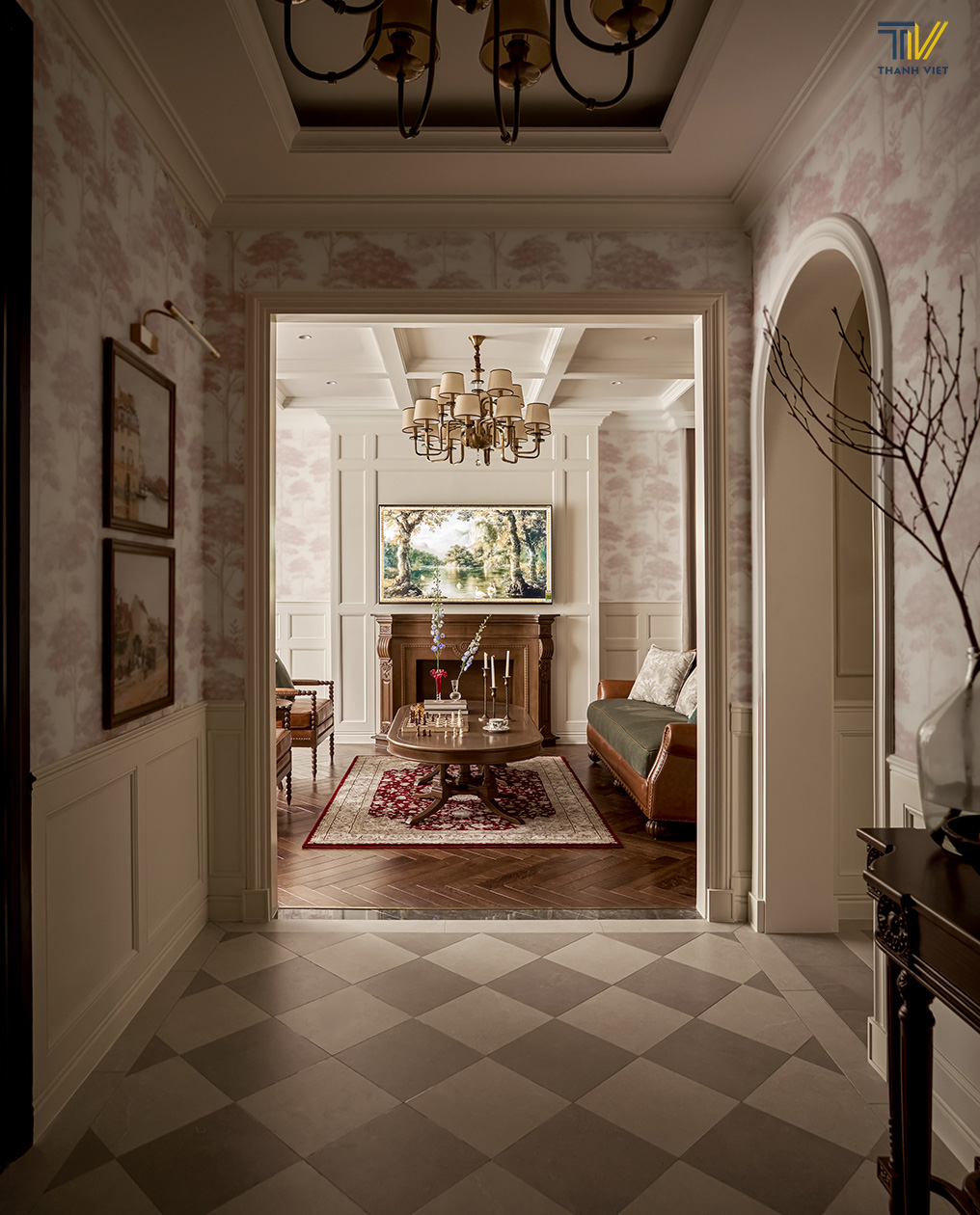 Tiền sảnh dẫn lối đến 2 không gian 