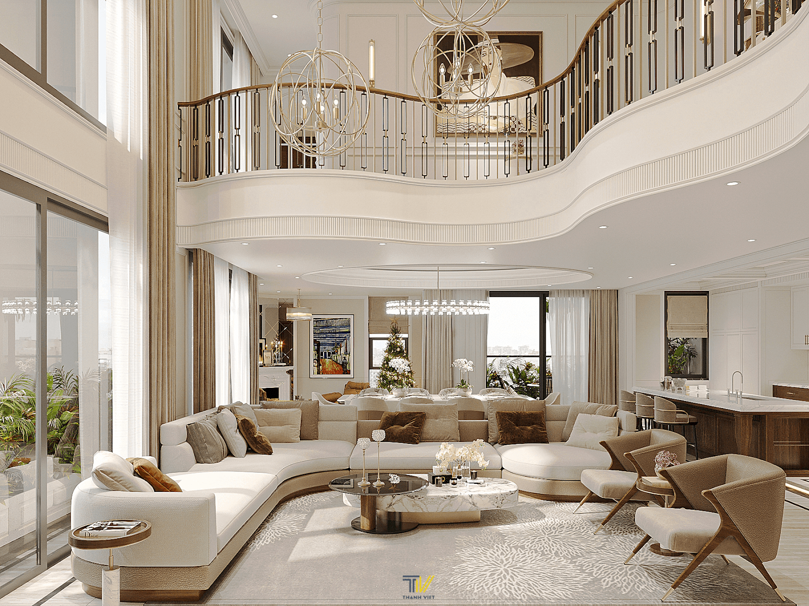 Thiết kế phòng khách biệt thự
