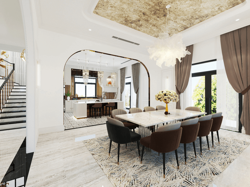 Bếp ăn biệt thự đẹp