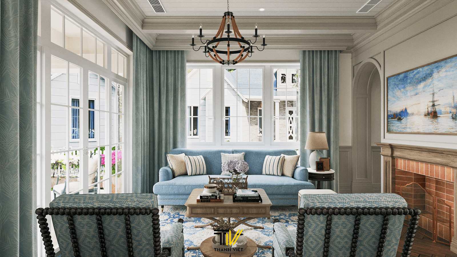 Phòng khách gia đình ấm cúng