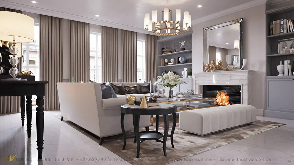 Phòng khách thiết kế ấm cúng