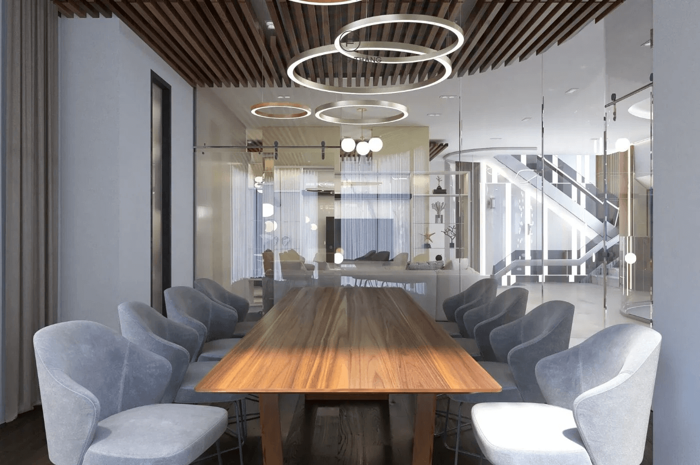 Bếp bàn ăn không gian mở