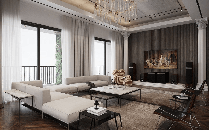 Phòng khách tinh tế hiện đại