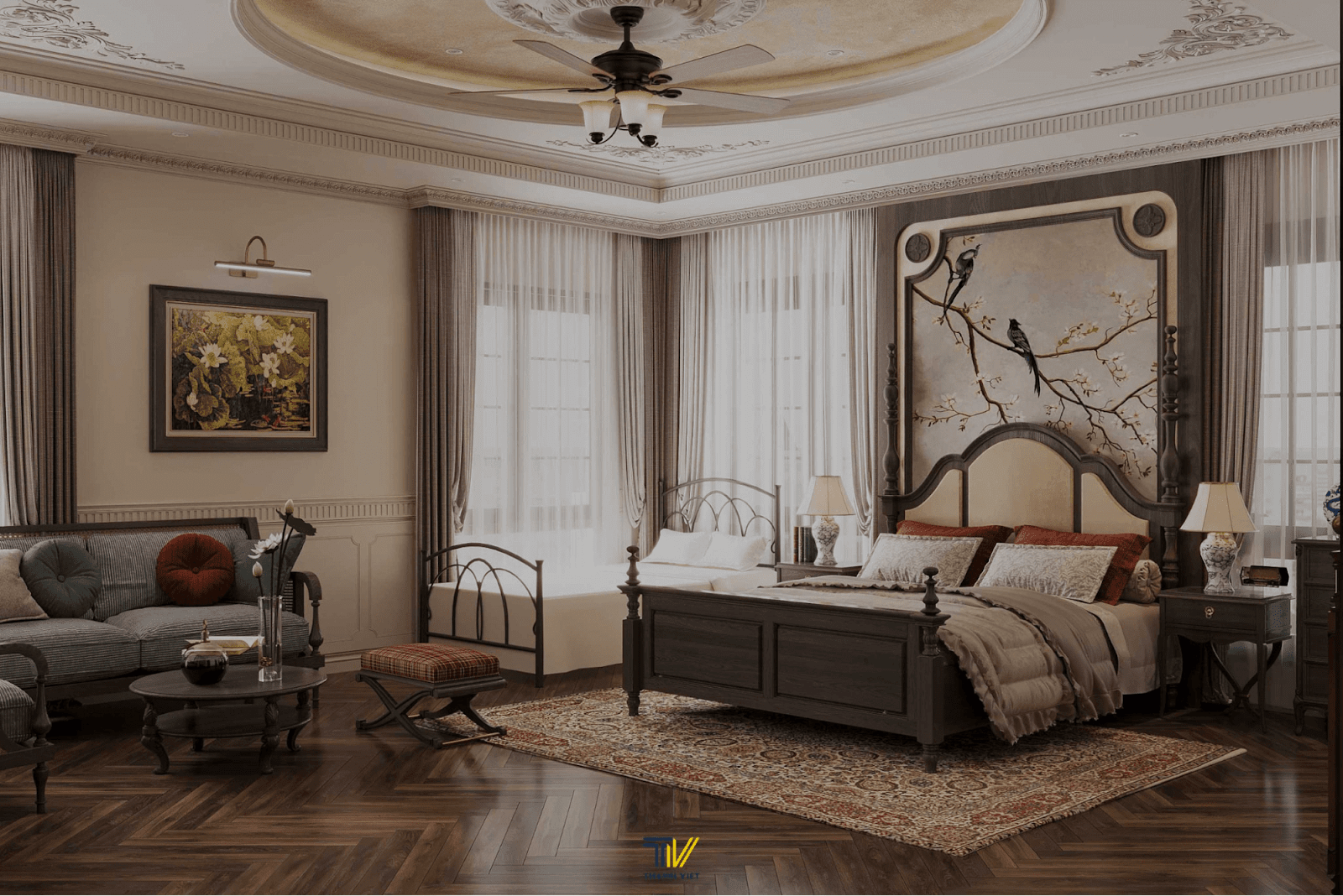 Phòng ngủ Á Đông tinh tế