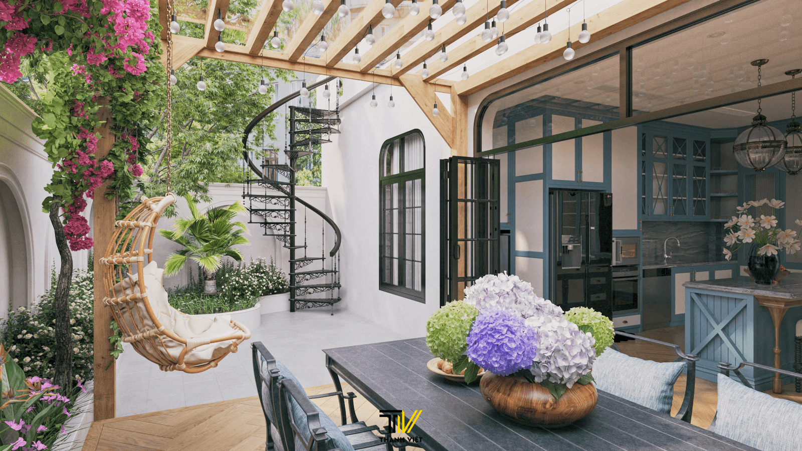 Thiết kế không gian xanh mát