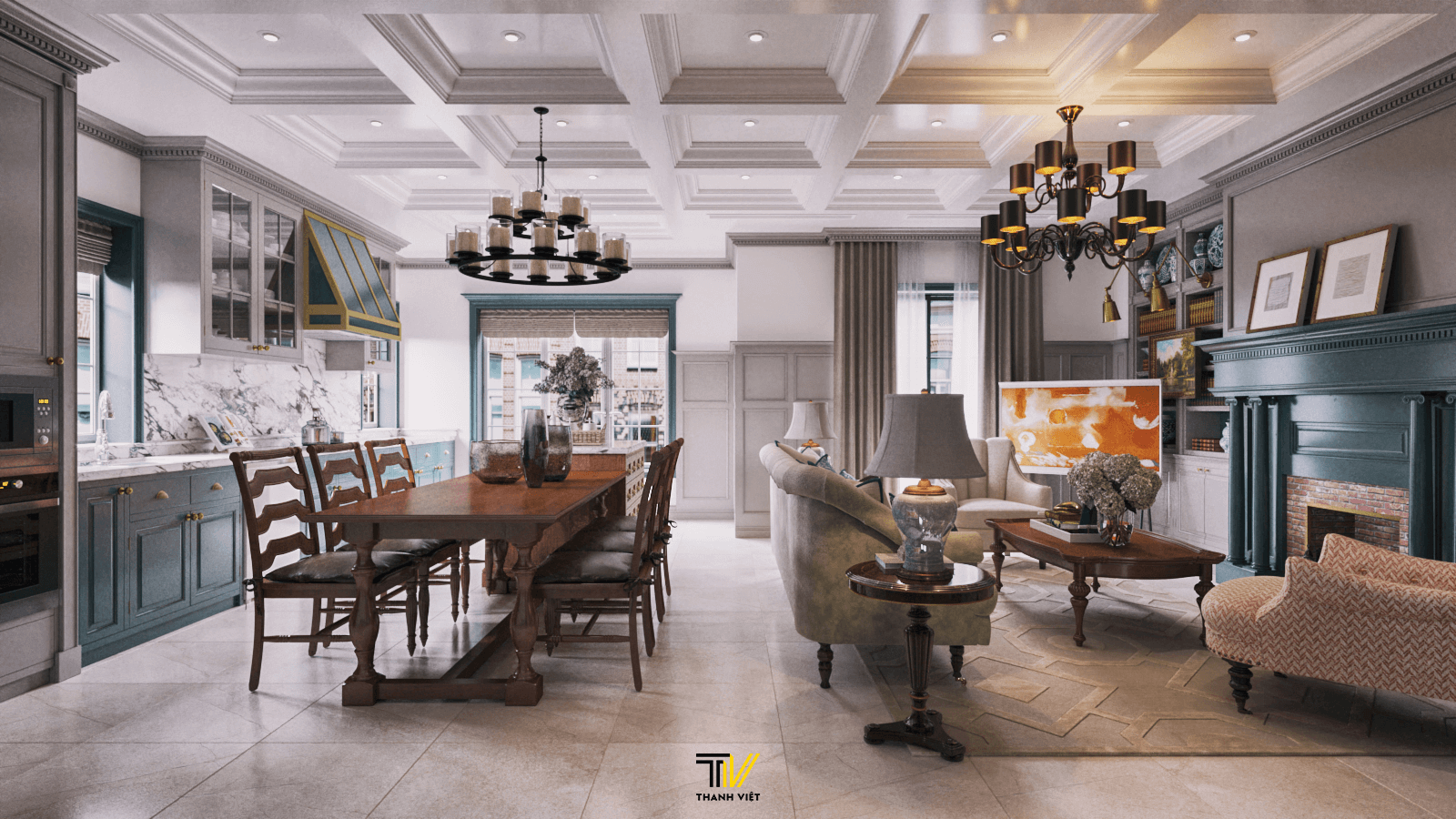 Khu vực bếp ăn đẹp mắt