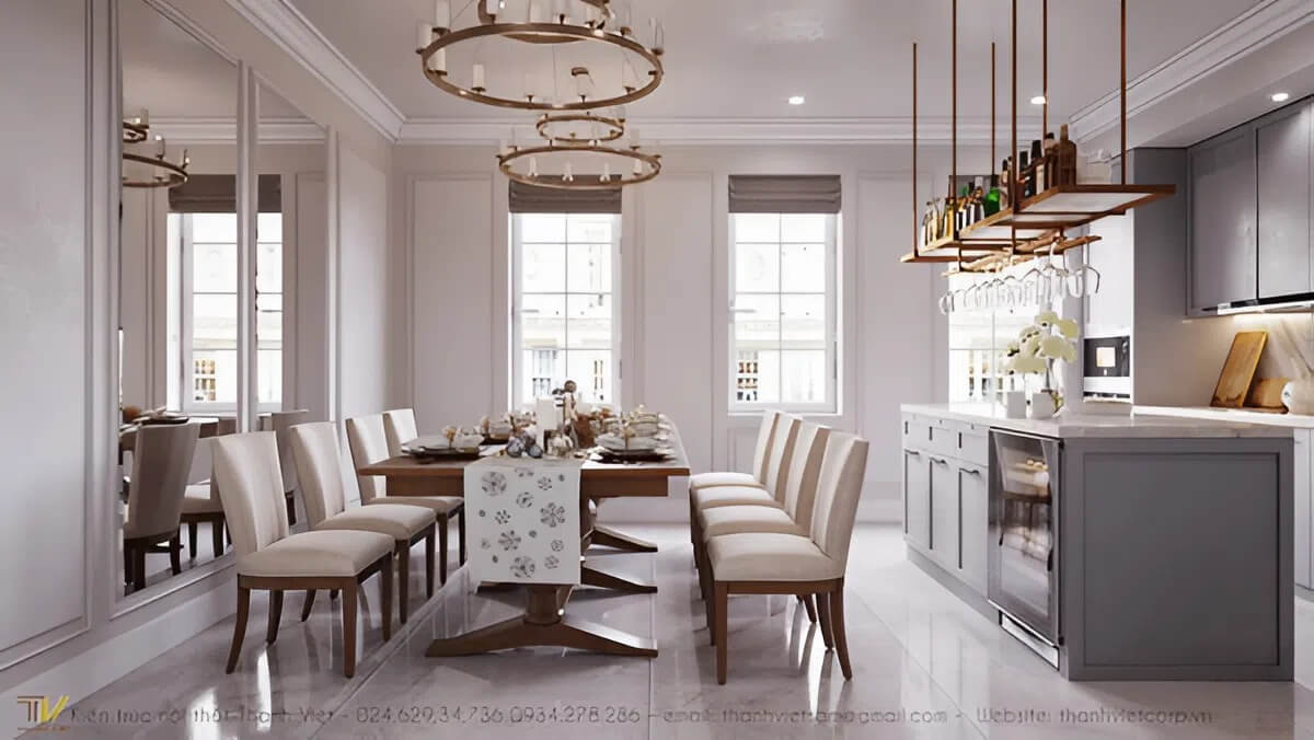 Khu vực bếp ăn đơn giản