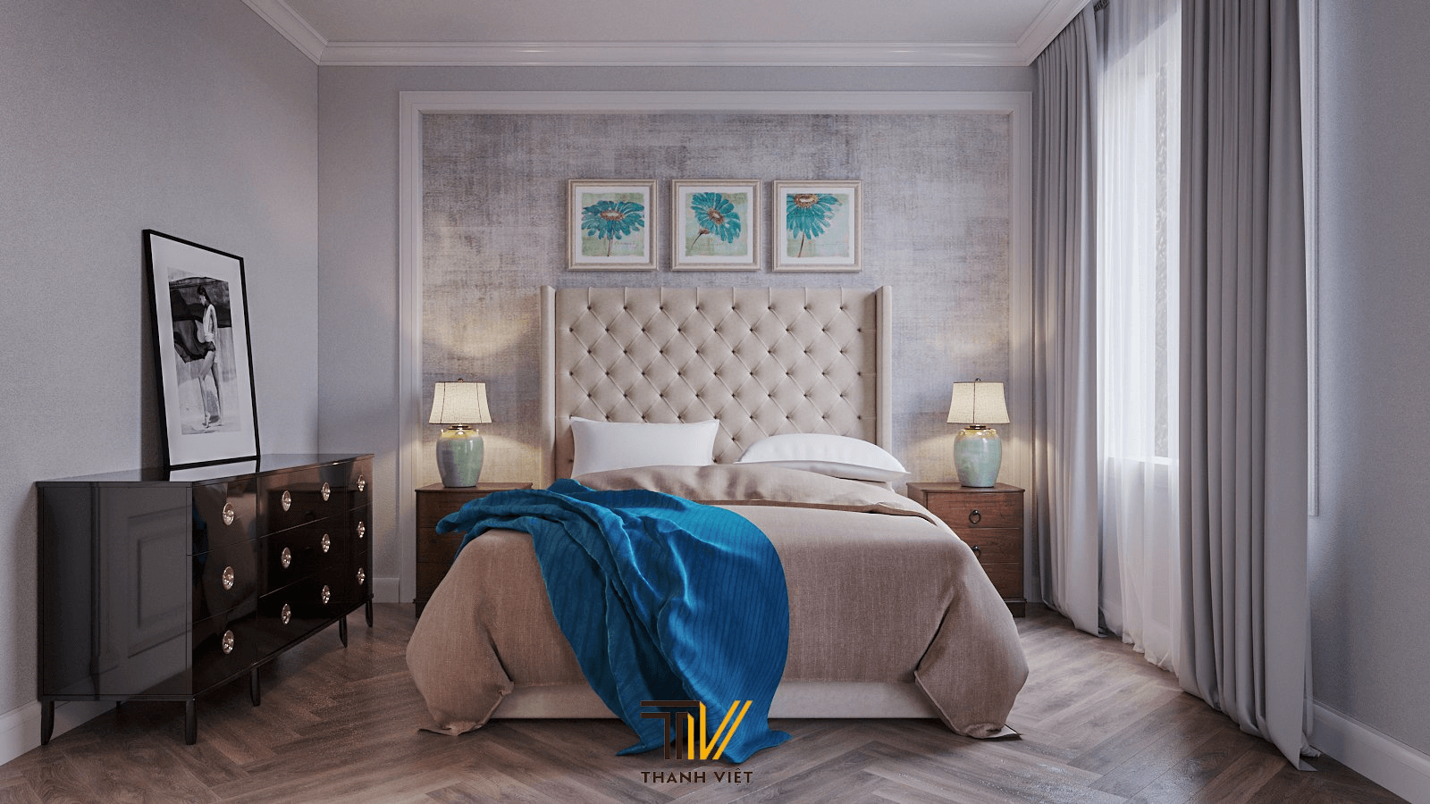 Phòng ngủ thiết kế Farmhouse