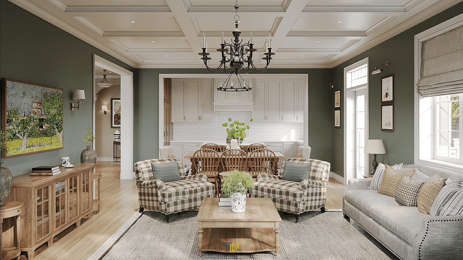 Bếp và bàn ăn mở