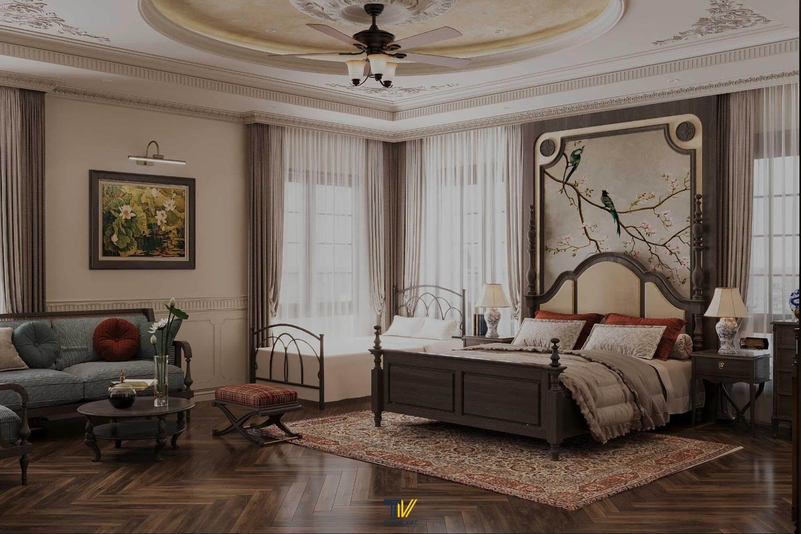  : Phòng ngủ biệt thự Indochine 