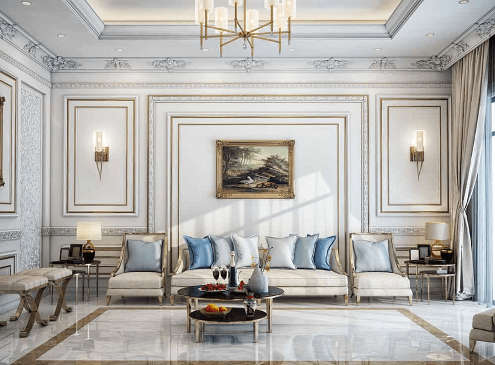 Tường phào chỉ phong cách Pháp 