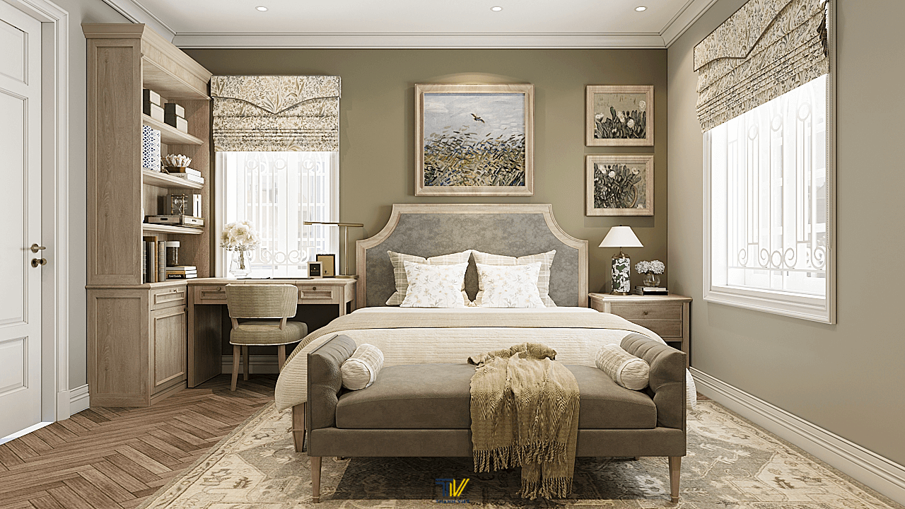 Phòng ngủ cổ điển ấm áp 