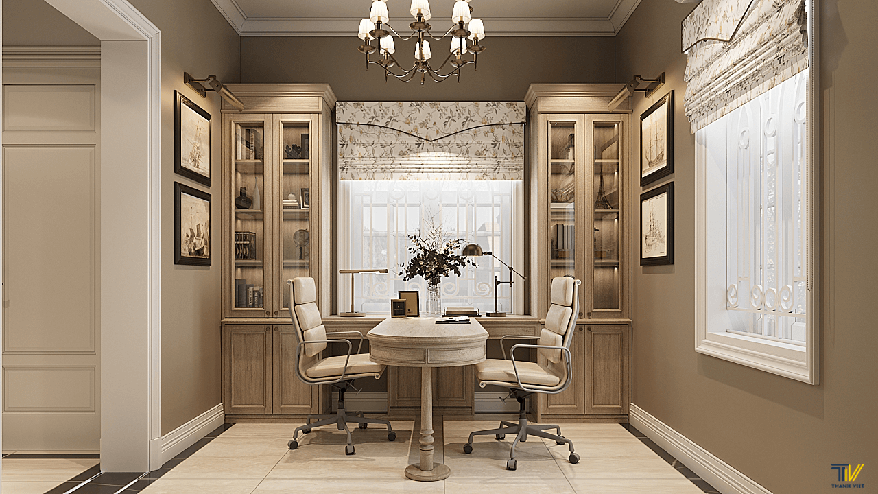 Phòng làm việc nhiều ánh sáng 