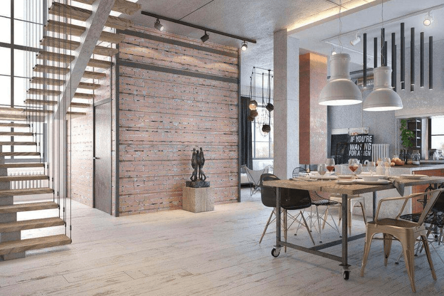 Bếp mở tối giản hiện đại 