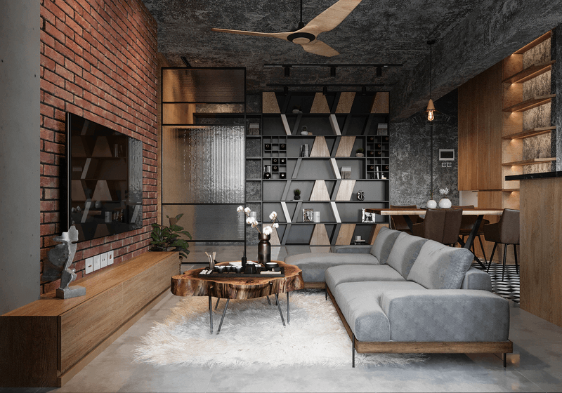 Nội thất với chất liệu mộc 