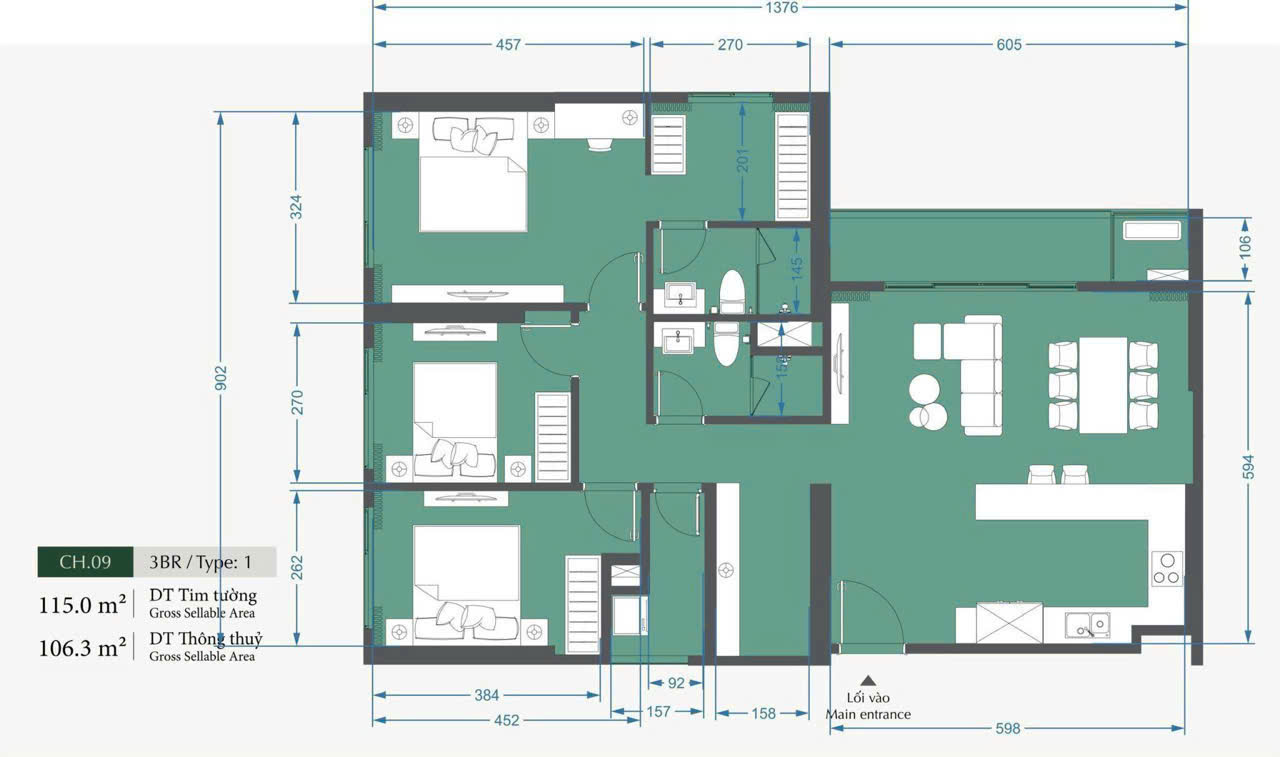 Mặt bằng hiện trạng dự án 