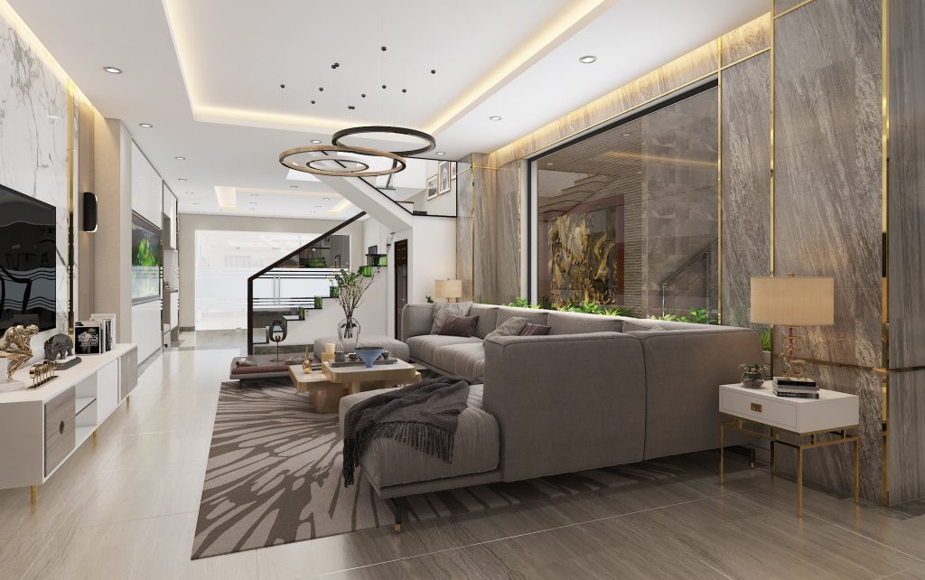 Thiết kế nội thất nhà 2 tầng 100m2 phong cách Modern Luxury