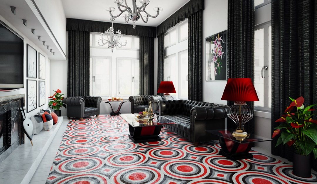 Nền tảng của bảng màu Hollywood Regency chính là sự tương phản đen-trắng