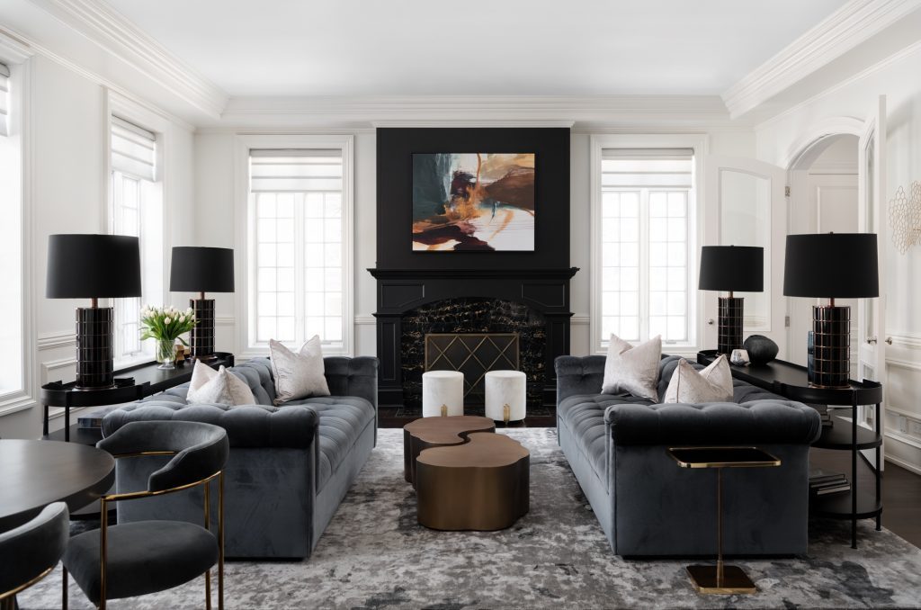 Mẫu thiết kế phòng khách phong cách Hollywood Regency