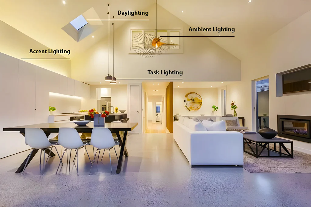Bố trí đèn hợp lý giúp tối ưu ánh sáng, tăng tính thẩm mỹ và đảm bảo sự tiện nghi cho từng không gian sử dụng.